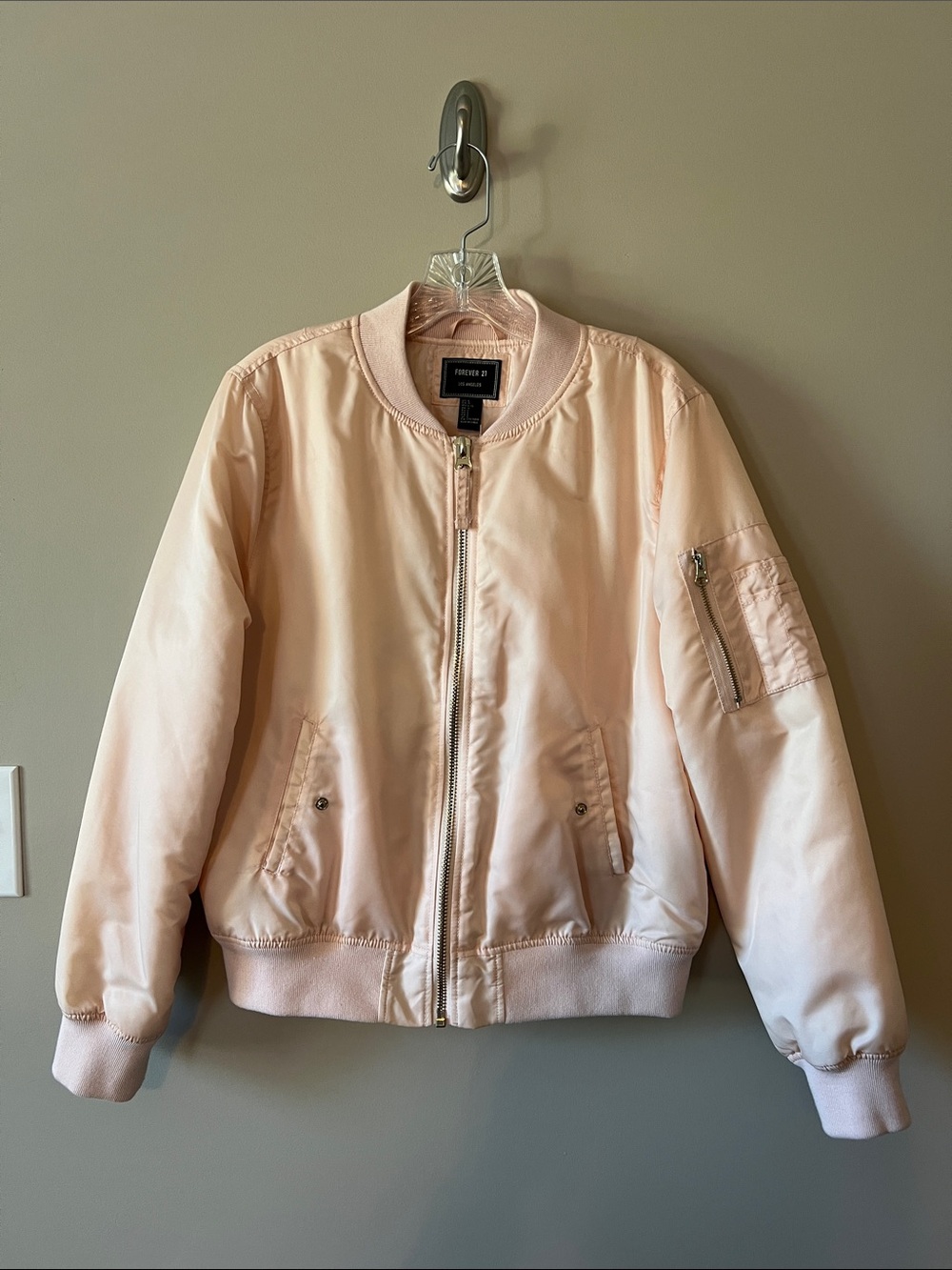 Forever 21 Light Blush Pink Bomber Jacket for Women